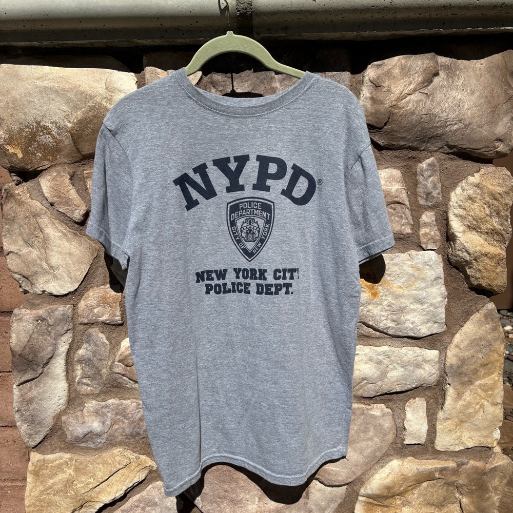 Vintage NYPD New York Police Shirt Mens Size L NY City Gray Navy 2006